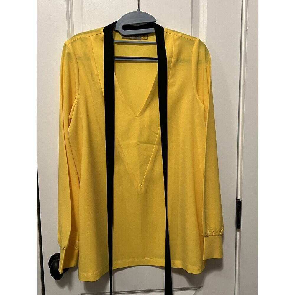 Miriam Budet Puerto Rico Designer Dress Top Pants Suit Set Yellow Size Large